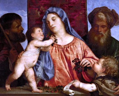 Madonna of the Cherries by Tiziano Vecelli